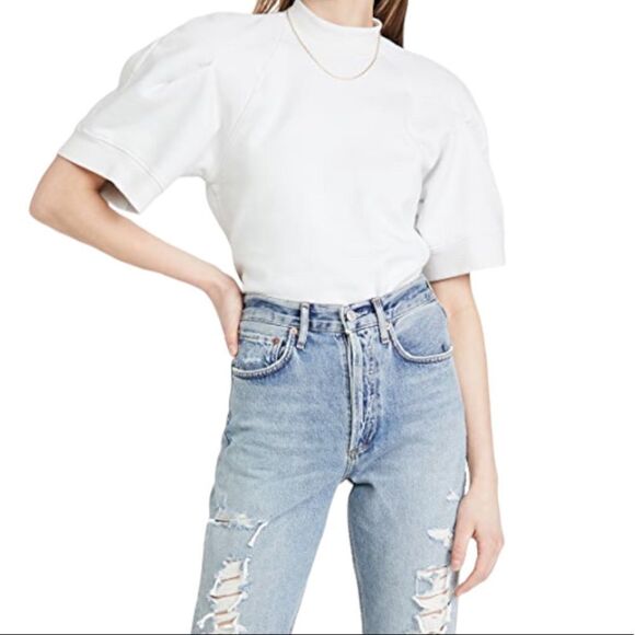 Agolde The Round Shoulder Half Sleeve Box Sweatshirt - Picture 1 of 12